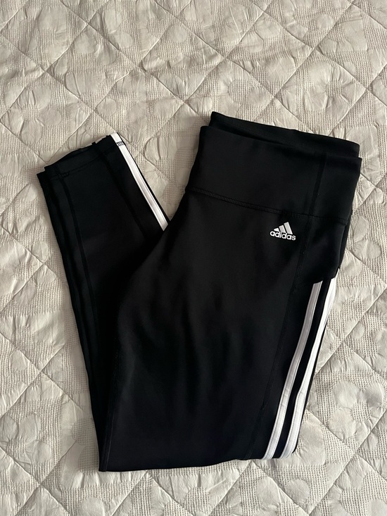 adidas Pants - Adidas Black Leggings with White Side Stripes Size XL